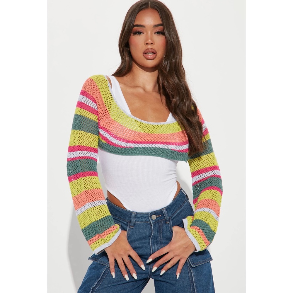 Crochet bolero shrug sweater🌈